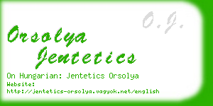 orsolya jentetics business card
